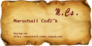Marschall Csák névjegykártya